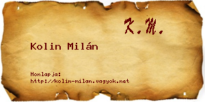 Kolin Milán névjegykártya
