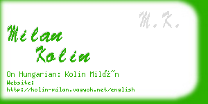 milan kolin business card
